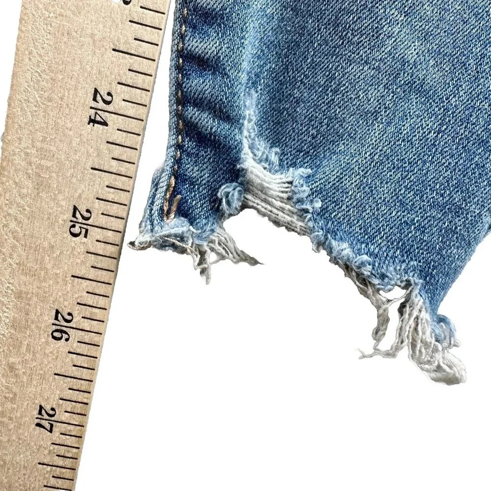 American Eagle Jegging Jean Womens Sz 4S Lt Wash Raw Hem Stretch Distressed Boho